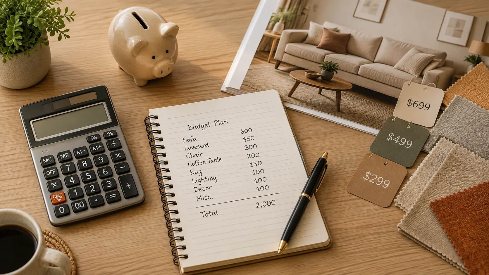 Budget planning for sofa shopping with price ranges