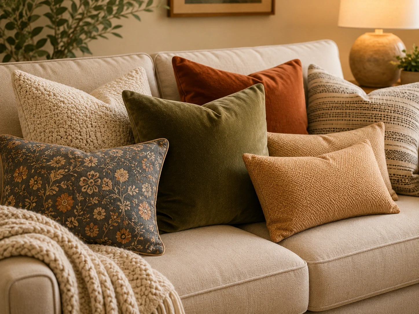 Throw Pillows - Add color and comfort to your sofa